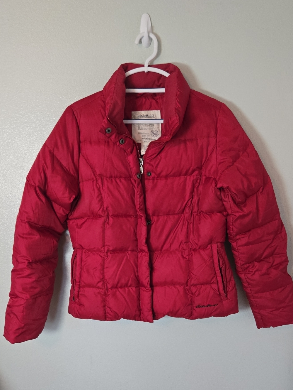 Eddie Bauer | Red Premium Goose Down Puffer Coat Size Medium